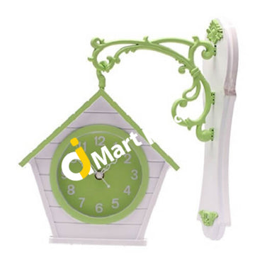 Antique Dual Faced Wall Hanging Clock House Shaped 8 - Imported From Uk